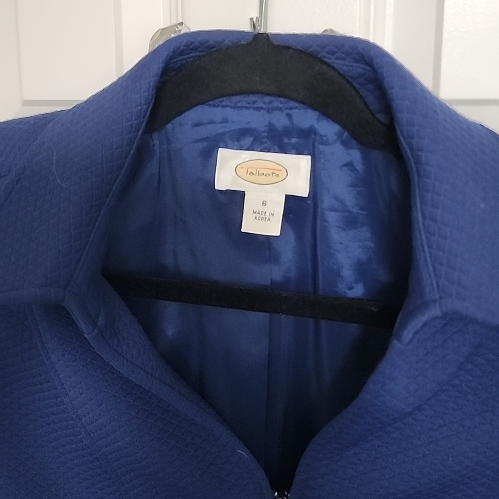 NWOT Talbots Suit Jacket Blazer Royal Blue Zip Front Size 6 - Picture 2 of 9